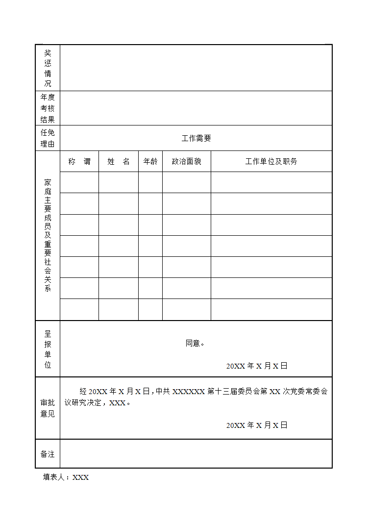 干部任免审批表1-2